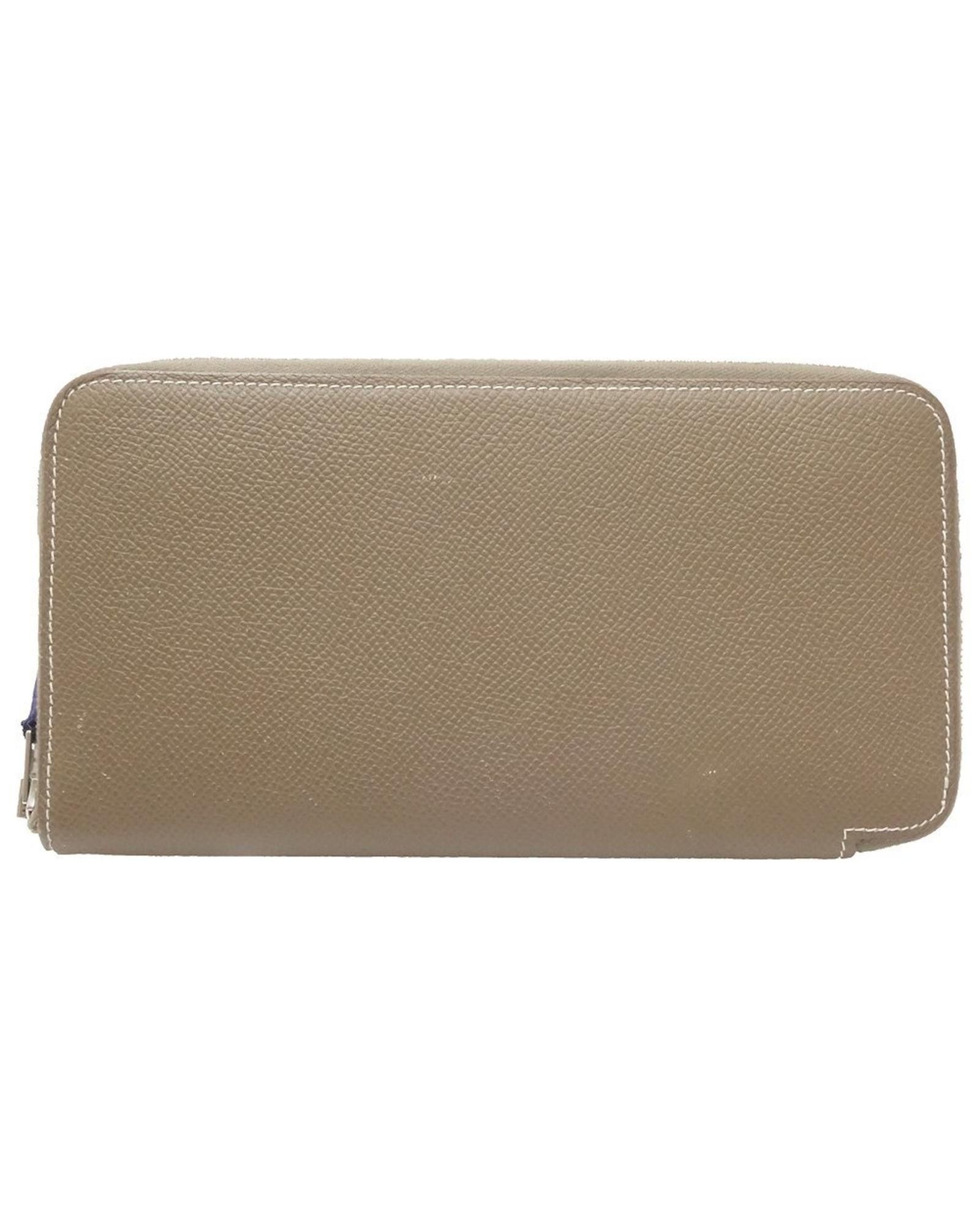 image of Hermes Sophisticated Leather Bi-Fold Wallet For Men And Women in Grey