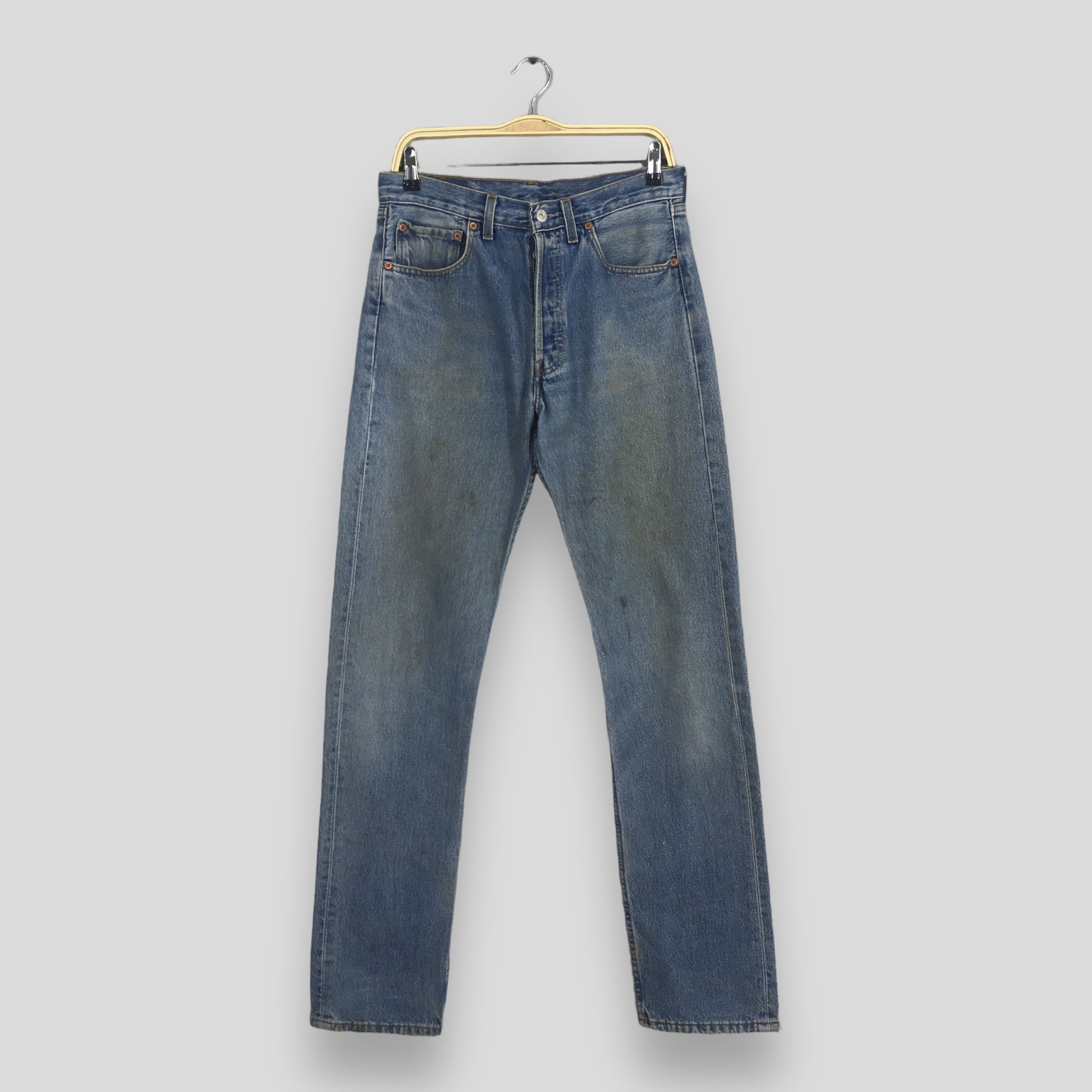 image of Size 30X34.5 Vintage 90's Levi's 501 Faded Blue Jeans, Men's