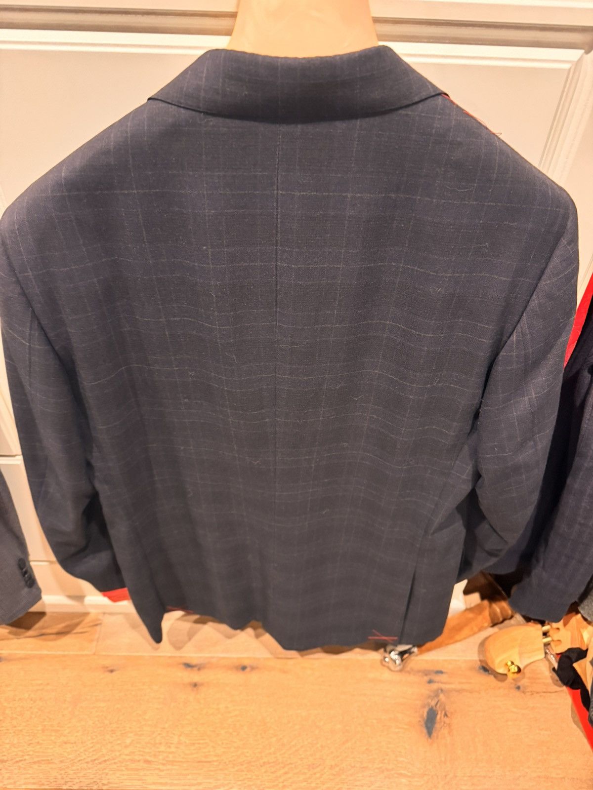 Isaia Isaia BNWT Navy Windowpane Slim Fit Aquaspider Blazer Size 40R - 5 Thumbnail