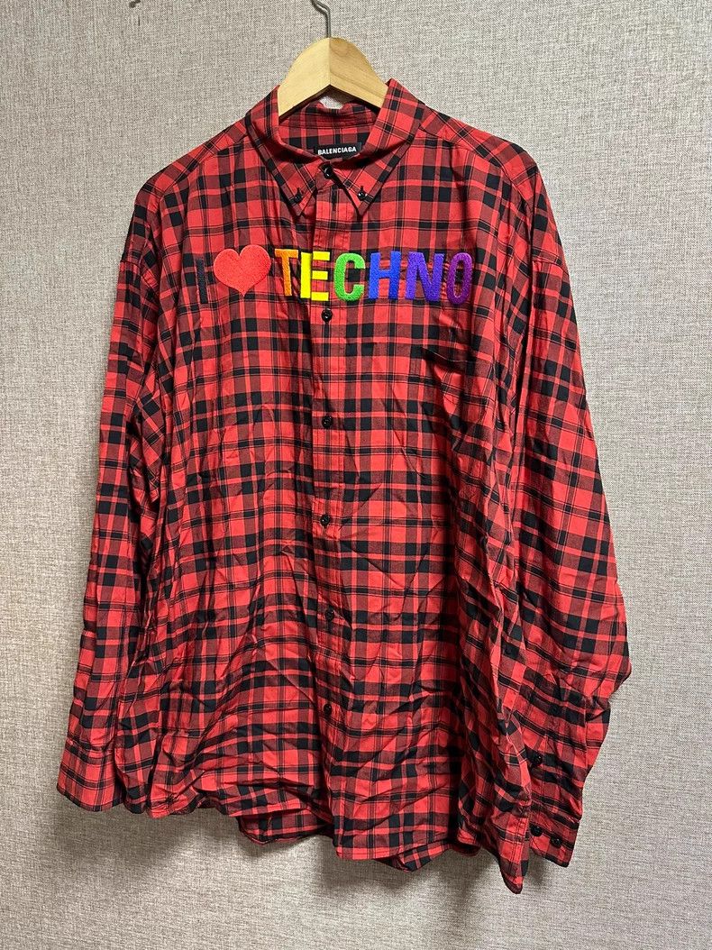 Balenciaga Balenciaga size 37 Electronic Music Embroidered Logo Shirt Size US S / EU 44-46 / 1 - 1 Thumbnail