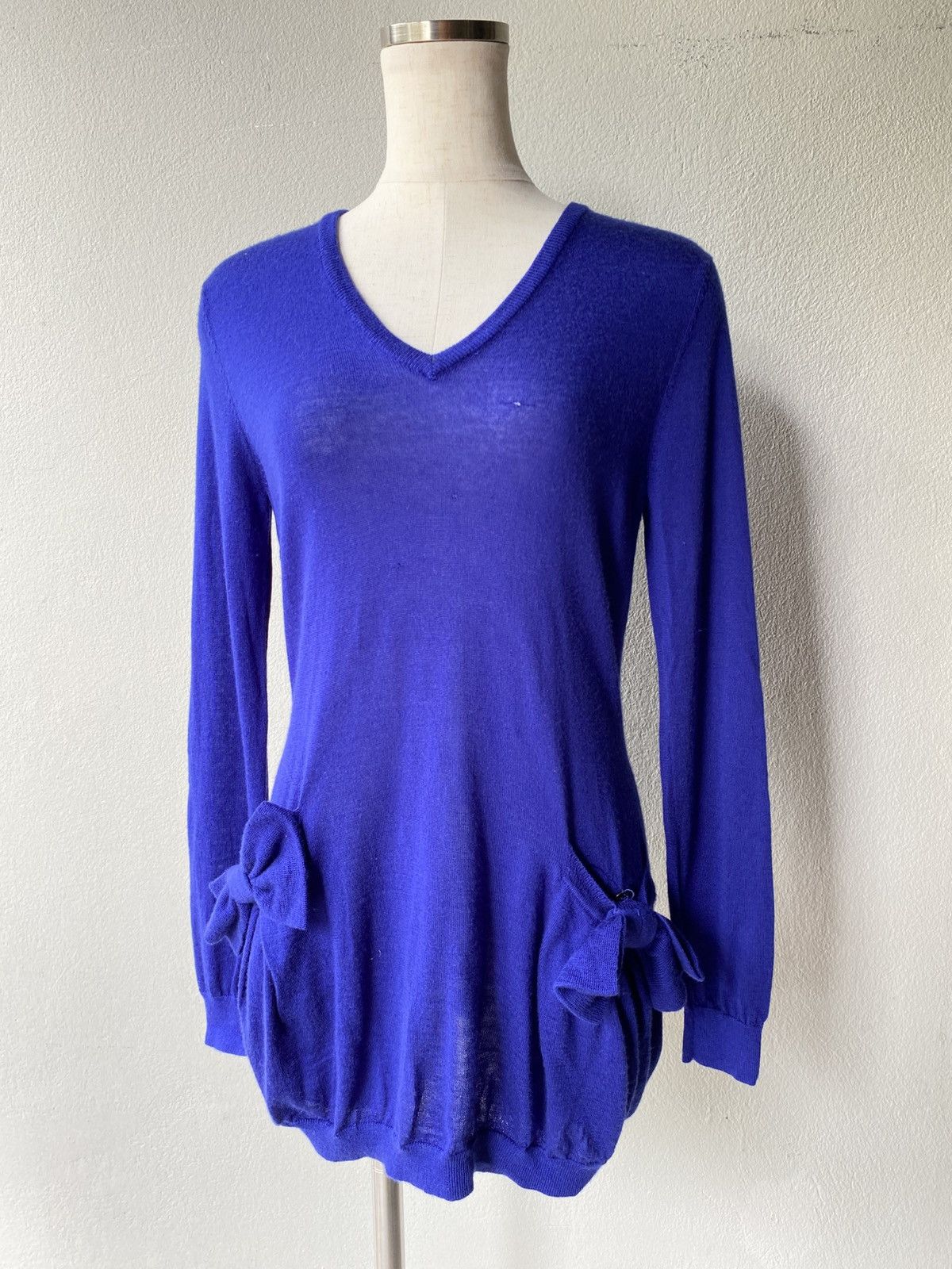 Moschino Moschino Blue Long-Sleeve Knitted dress Size S / US 4 / IT 40 - 1 Thumbnail