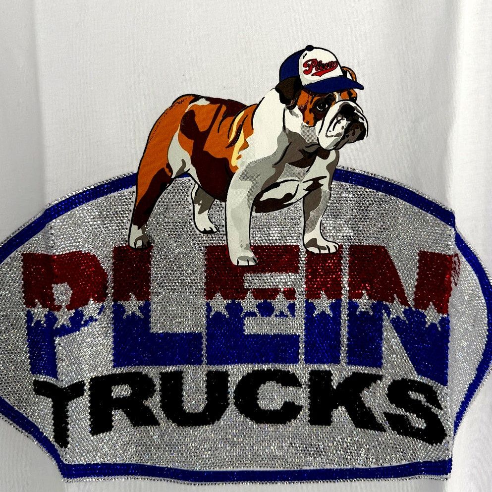 Philipp Plein Philipp Plein White Bulldog Crystal Round Neck T-Shirt 3XL Size US XXL / EU 58 / 5 - 7 Thumbnail