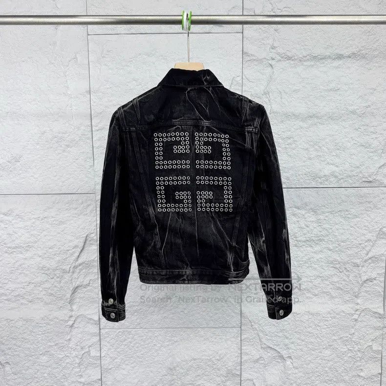 Givenchy Givenchy Size36 Black Washed Distressed Denim Jacket Size US M / EU 48-50 / 2 - 2 Thumbnail