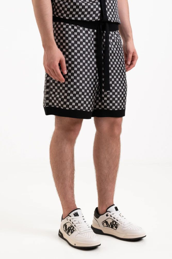 Amiri o1s1wg110525 Monogram Pattern Wool Short in Black/White Size US 30 / EU 46 - 2 Thumbnail