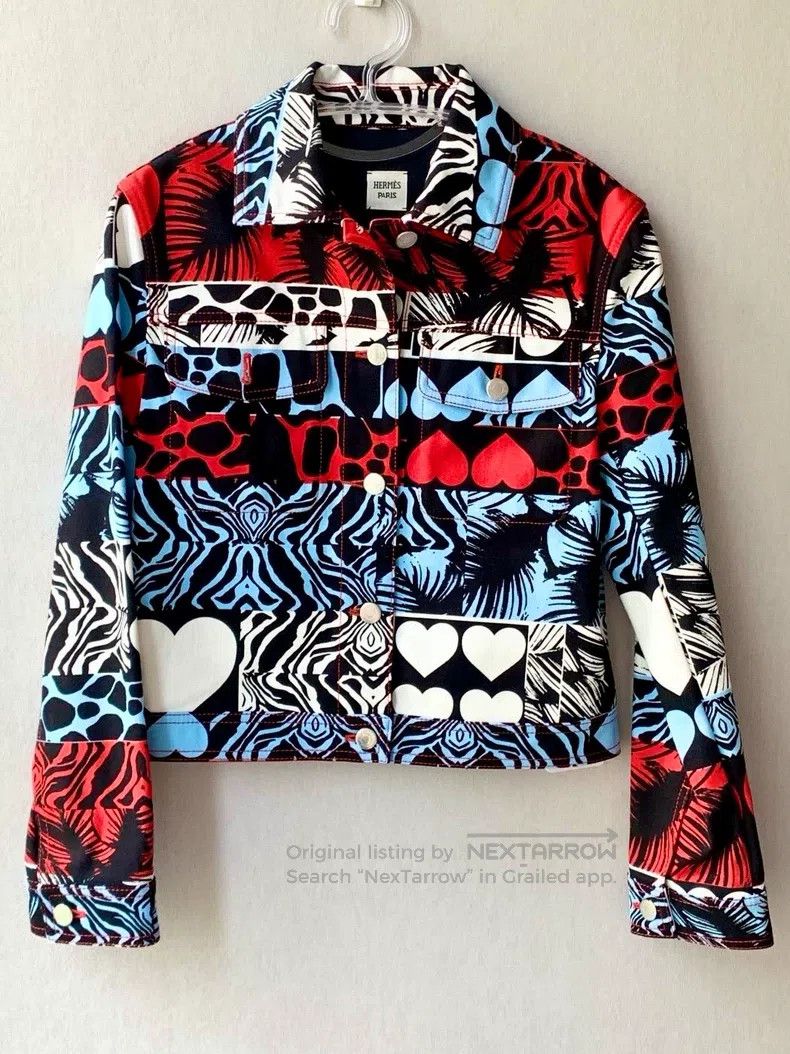 Hermes Hermes Heart Print Denim Jacket Size XS / US 0-2 / IT 36-38 - 1 Thumbnail