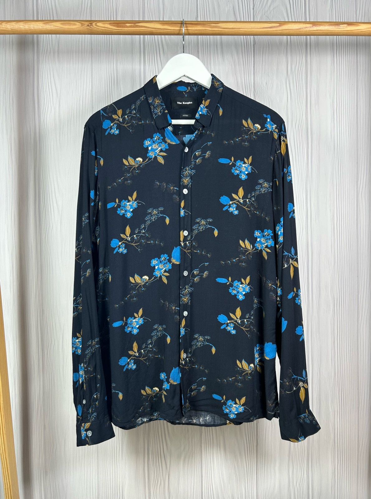 The Kooples Fitted Viscose Flower Print Shirt Size L