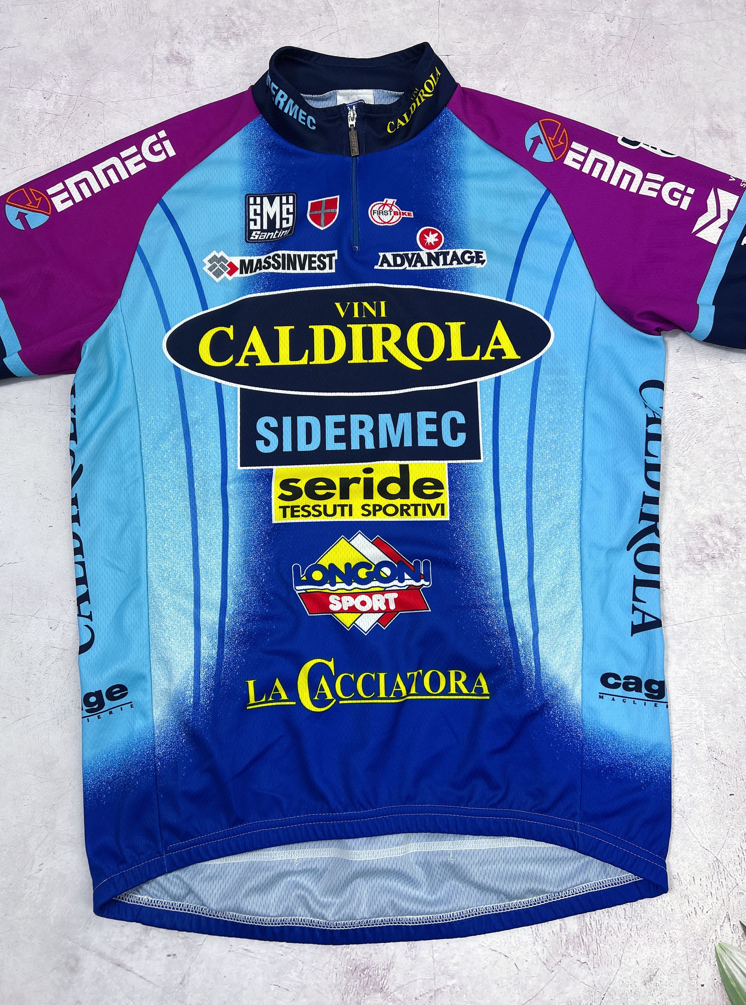 Sports Specialties × Vintage Vintage Santini Vini Caldirola Cycling Jersey Sidermec Size US L / EU 52-54 / 3 - 3 Thumbnail