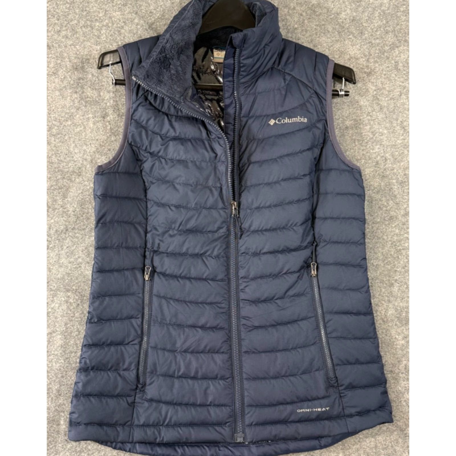 Vintage Columbia Powder Lite II Vest Womens S Navy Blue Full Zip Omni-Heat Lined Size S / US 4 / IT 40 - 2 Thumbnail