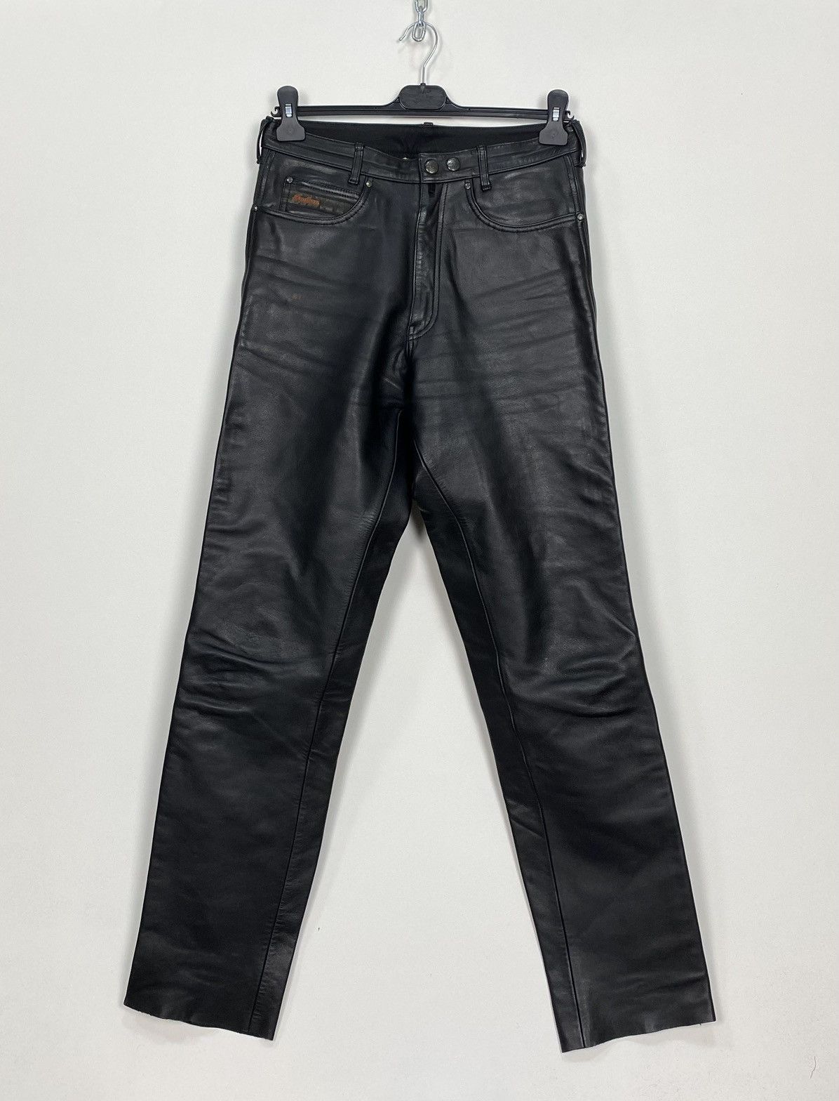 image of Men’S Motorcycle Indian Style Leather Pants By Polo Size 50 in Black, Men's