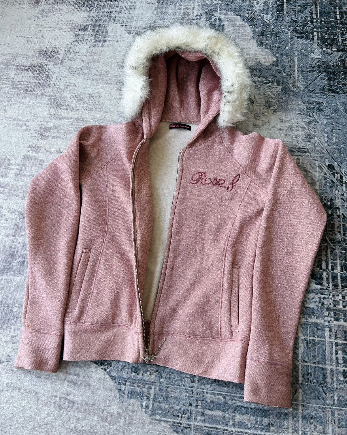 Japanese Brand Y2k Rose Zipper Hoodie Fur Size XS / US 0-2 / IT 36-38 - 2 Thumbnail