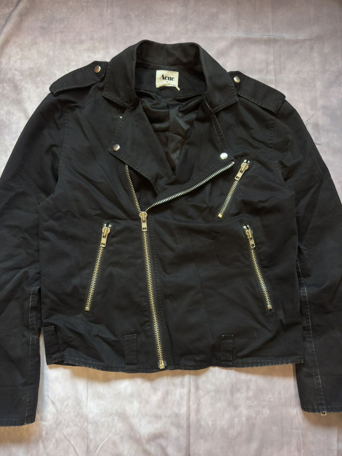 Acne Studios Acne Studios "Pop Classics" Cotton Canvas Biker Jacket Size US S / EU 44-46 / 1 - 3 Thumbnail