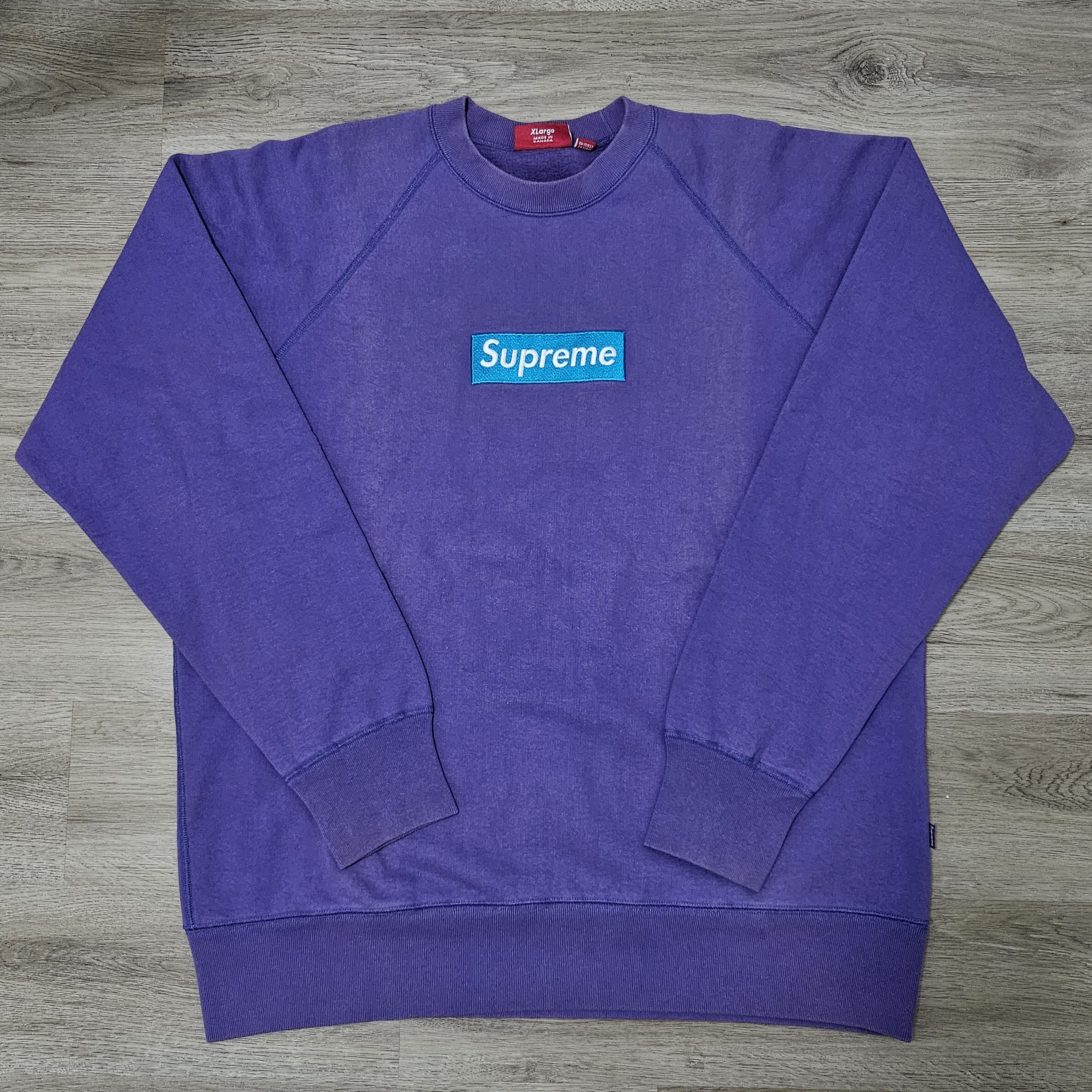 Supreme SUPREME 2006 Teal on Puple Box Logo Crewneck Sweatshirt Size US XL / EU 56 / 4 - 1 Thumbnail