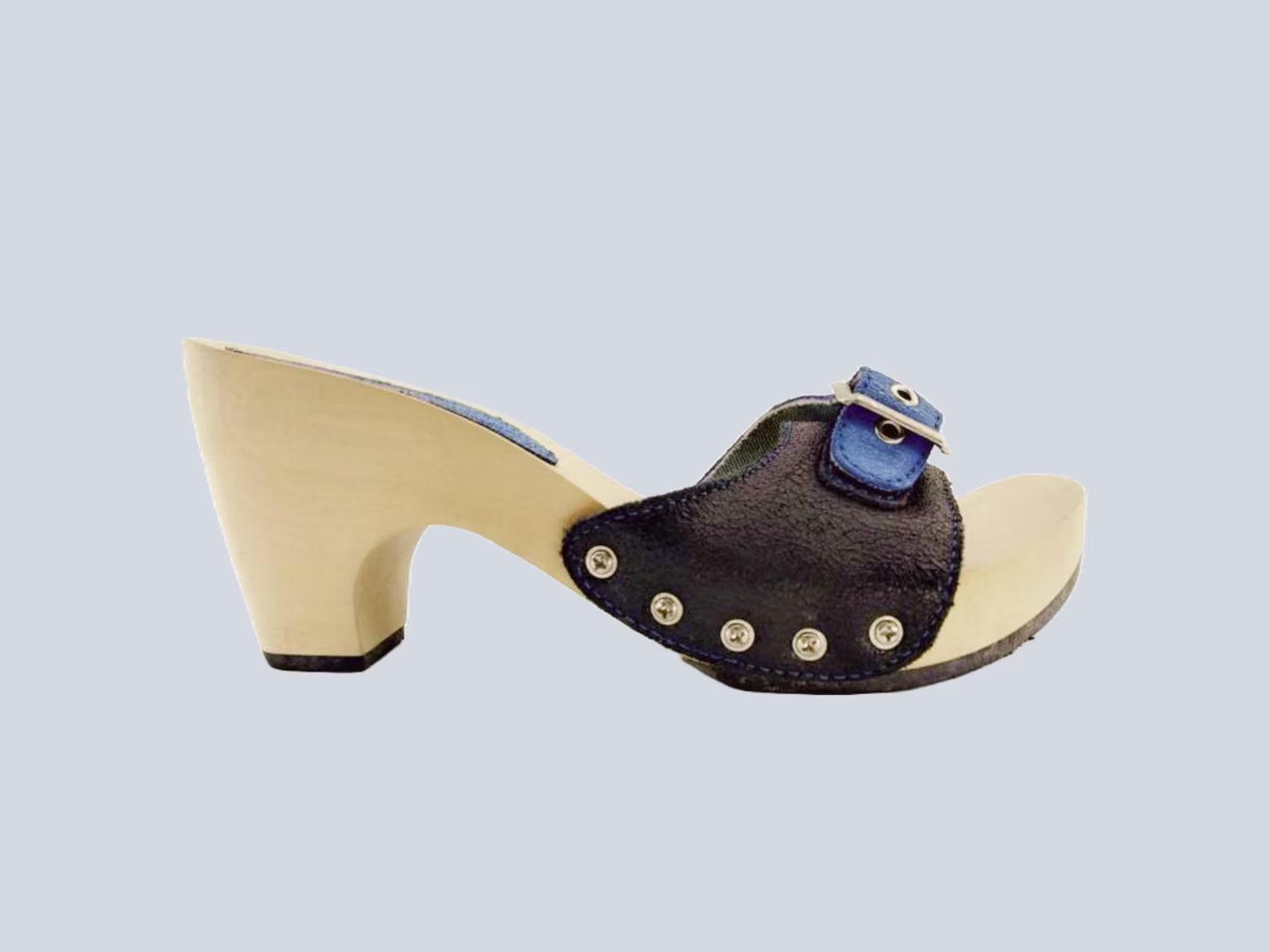 Replay Y2K Replay Blue Leather Studded Wooden Mules – EU36 / US 6.5 Size US 6.5 / IT 36.5 - 1 Thumbnail