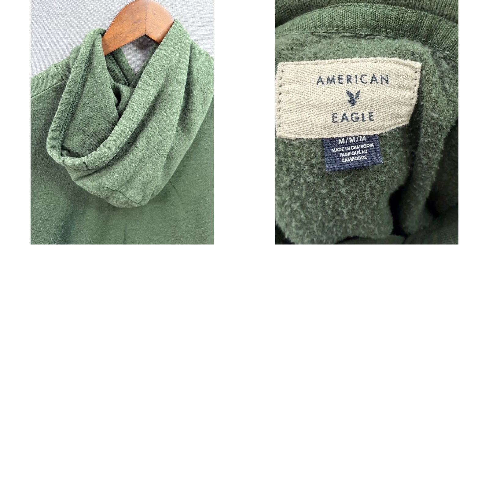 Vintage American Eagle Hoodie Mens Green Graphic Sleeve Logo Pullover M Medium Kangaroo Pockets Hooded Size US M / EU 48-50 / 2 - 8 Thumbnail
