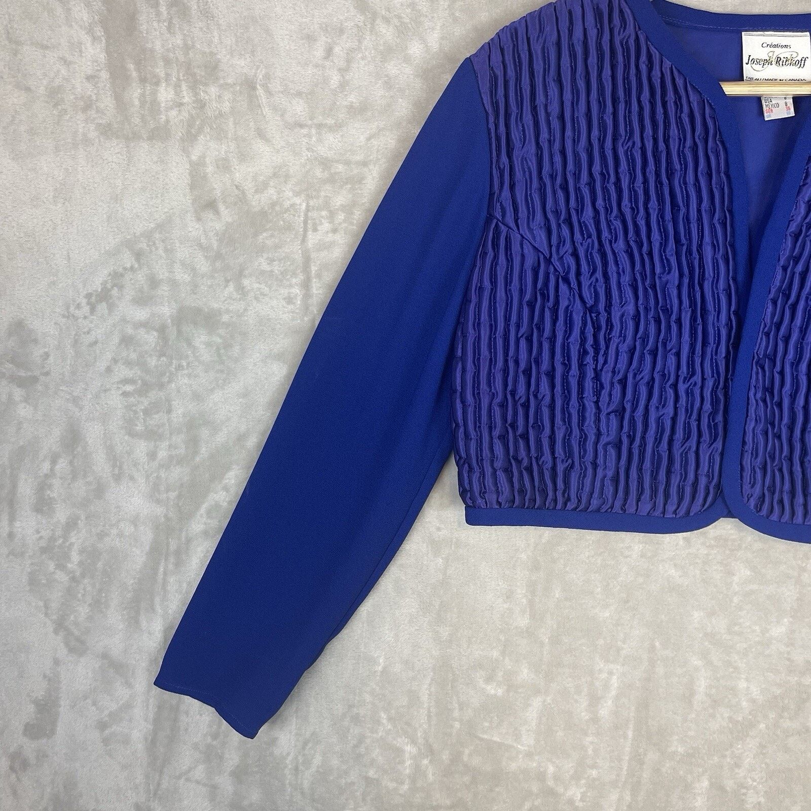 Joseph Ribkoff Vtg Joseph Ribkoff Blue Quilted Bolero Cropped Jacket Canada Size M / US 6-8 / IT 42-44 - 2 Thumbnail