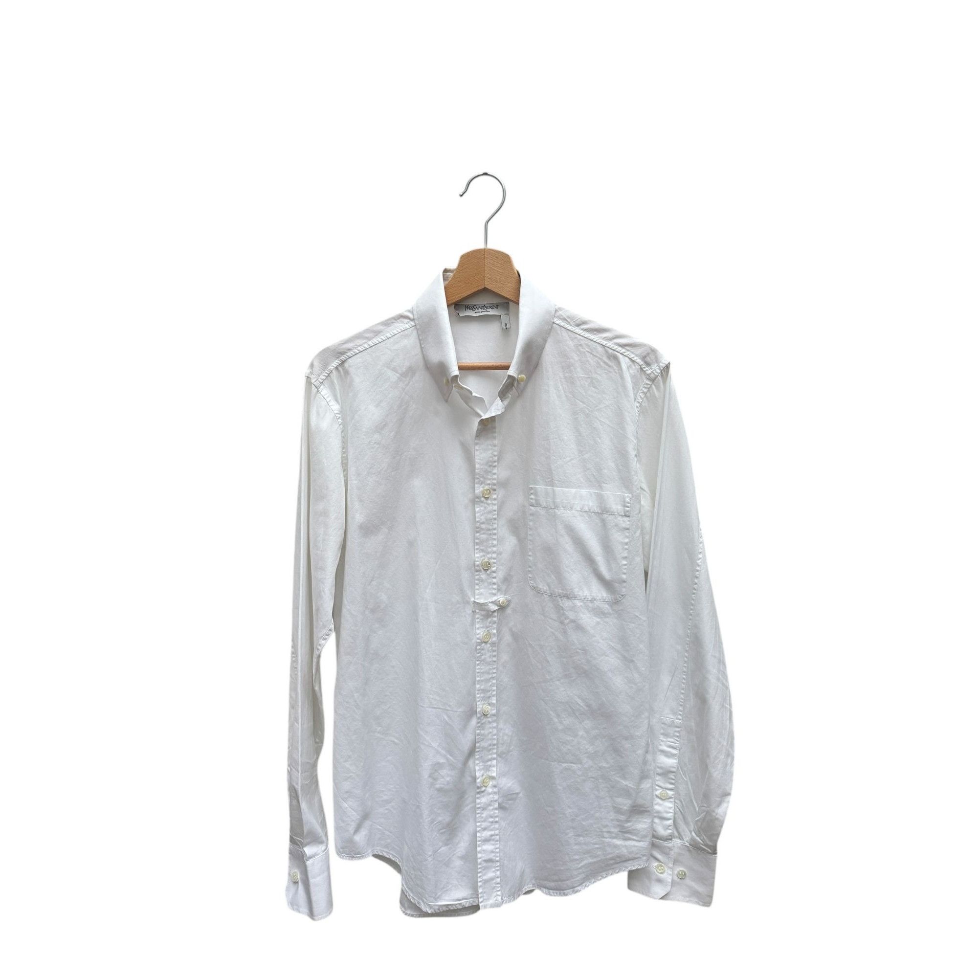 Yves Saint Laurent Classic White Button-Down Shirt Size US M / EU 48-50 / 2 - 1 Thumbnail