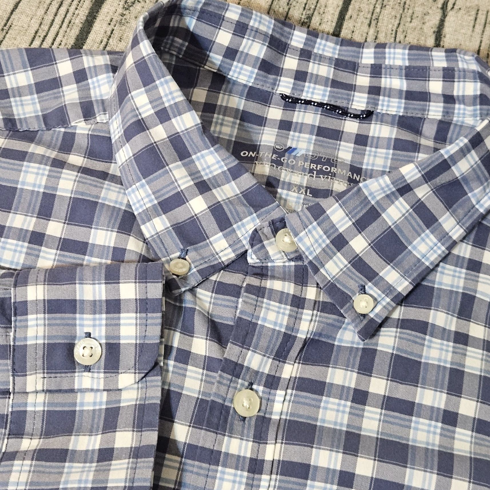 Vineyard Vines Vineyard Vines Shirt Men 2XL Blue Check Long Sleeve Stretch Button-Up On the Go Performance Size US XXL / EU 58 / 5 - 2 Thumbnail