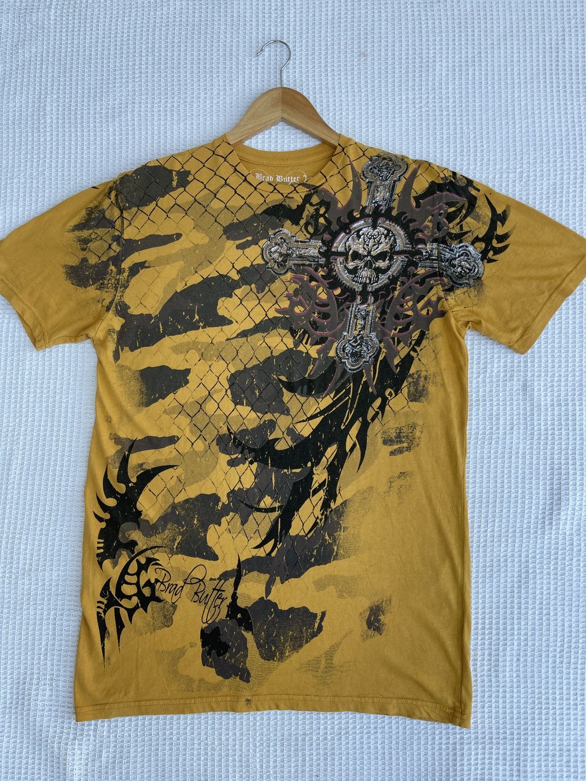 Affliction Rare🔥Brad Butter Cross Skull Head Affliction Style Tee Size US M / EU 48-50 / 2 - 8 Thumbnail