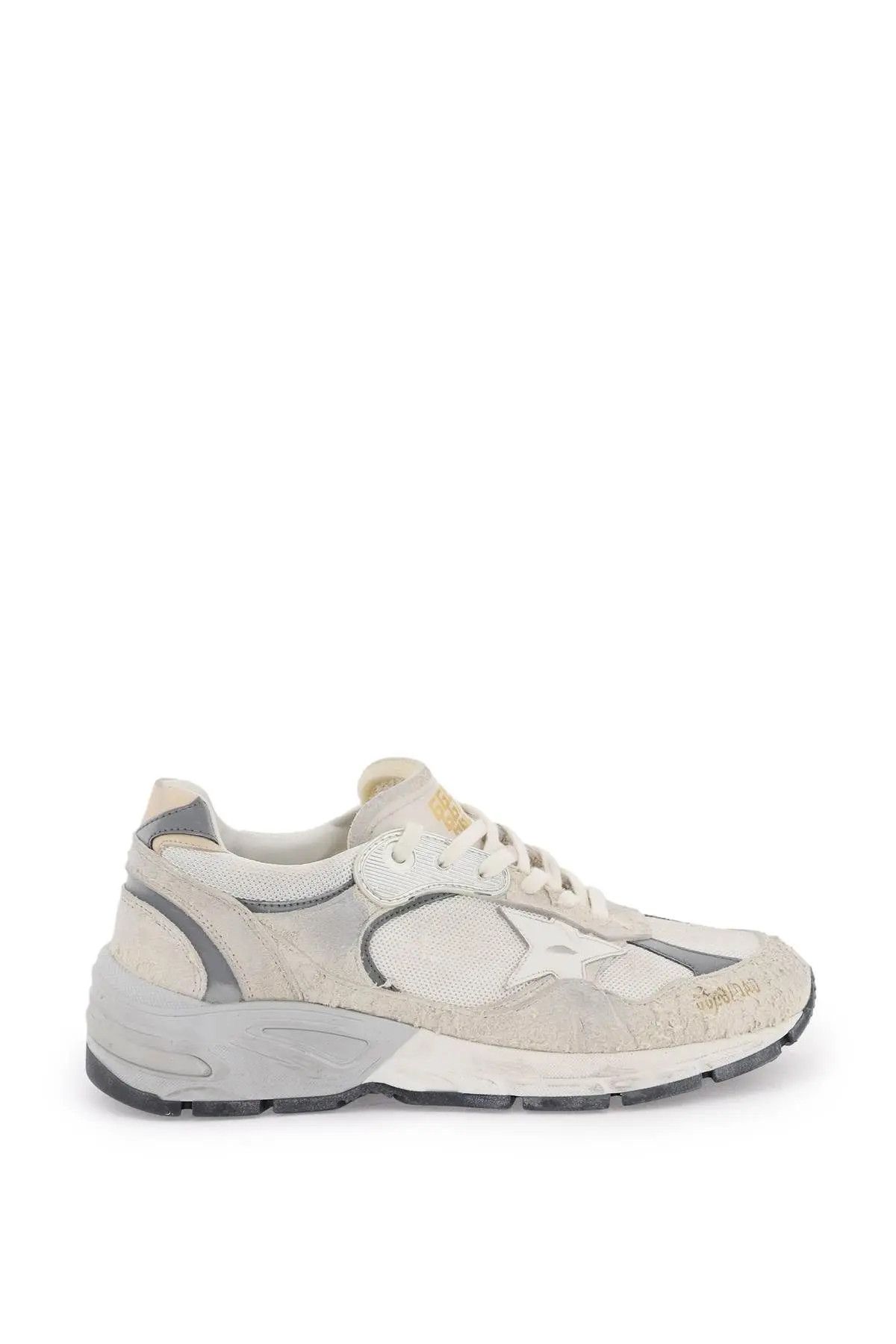 image of Golden Goose O1S22I1N0324 Mesh & Suede Leather Dad-Star Sneakers in White Grey, Men's (Size 11)