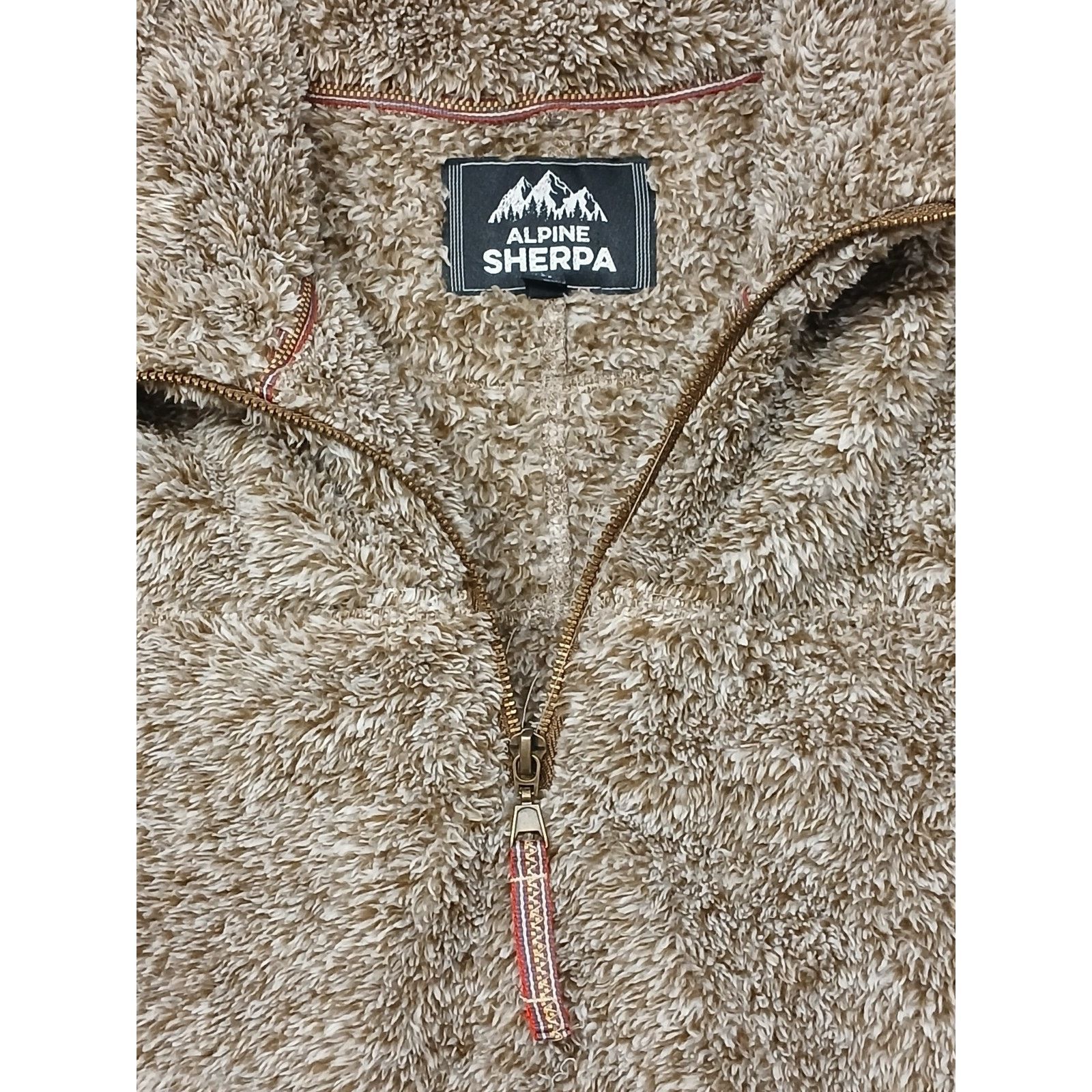 Other Alpine Sherpa (Medium) Brown Quarter Zip Pullover Sweatshirt Size M / US 6-8 / IT 42-44 - 5 Thumbnail