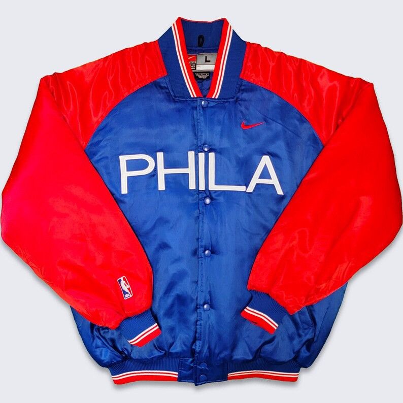 Nike Philadelphia 76ers Vintage Satin/Down Bomber Jacket XL