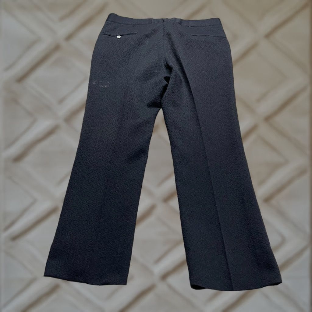 Vintage Unbranded Pants Dress Solid Dark Blue Textured Mid Rise Trouser 38x30 Womens Size 26" / US 2 / IT 38 - 1 Thumbnail