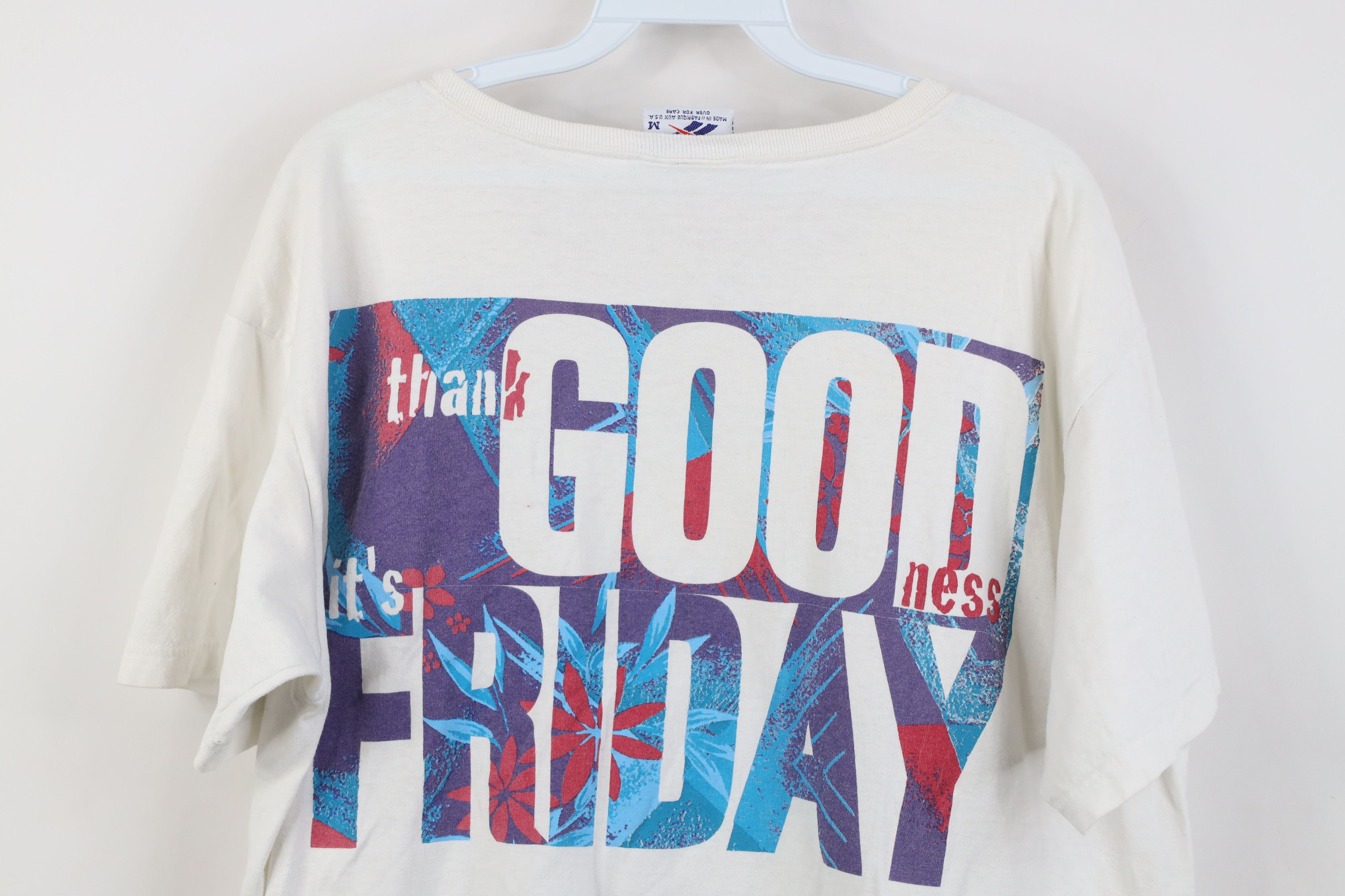 Reebok Vintage 90s Reebok Thank Goodness It's Friday T-Shirt USA Size US M / EU 48-50 / 2 - 13 Thumbnail