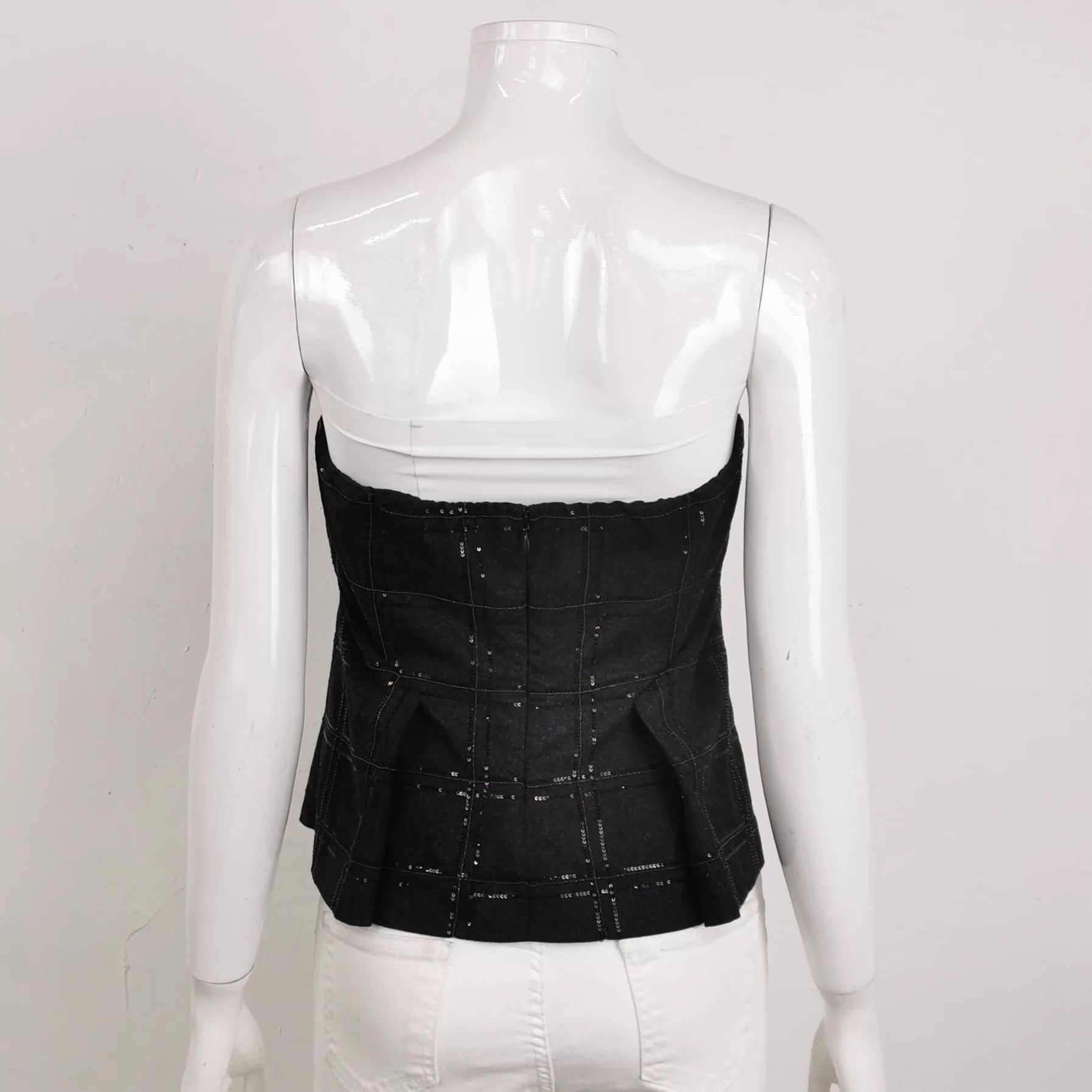 Brunello Cucinelli Brunello Cucinelli Blk Houndstooth Sequin Tube Top M Size M / US 6-8 / IT 42-44 - 6 Thumbnail
