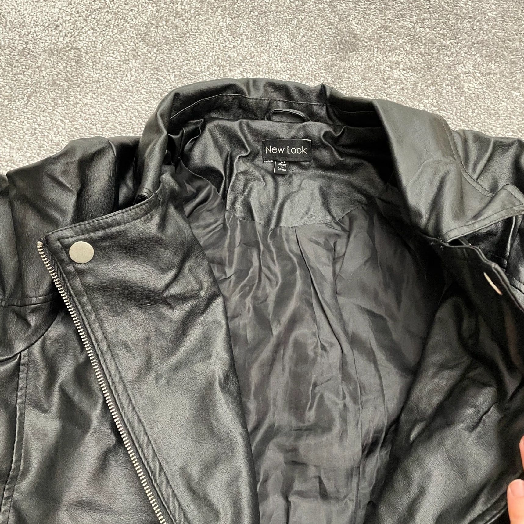 New Look New Look Faux Leather Jacket Womens XL Black Full Zip Pocket Outdoor Riders Size XL / US 12-14 / IT 48-50 - 5 Thumbnail