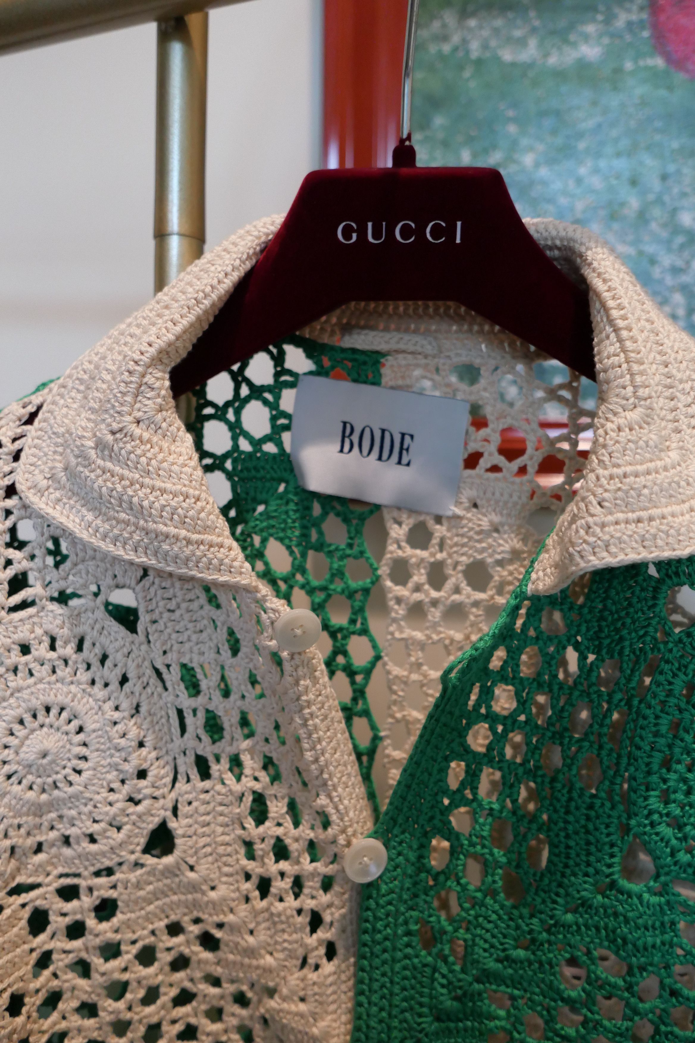 Bode BODE Duotone Crochet Overshirt Green Size US M / EU 48-50 / 2 - 4 Thumbnail
