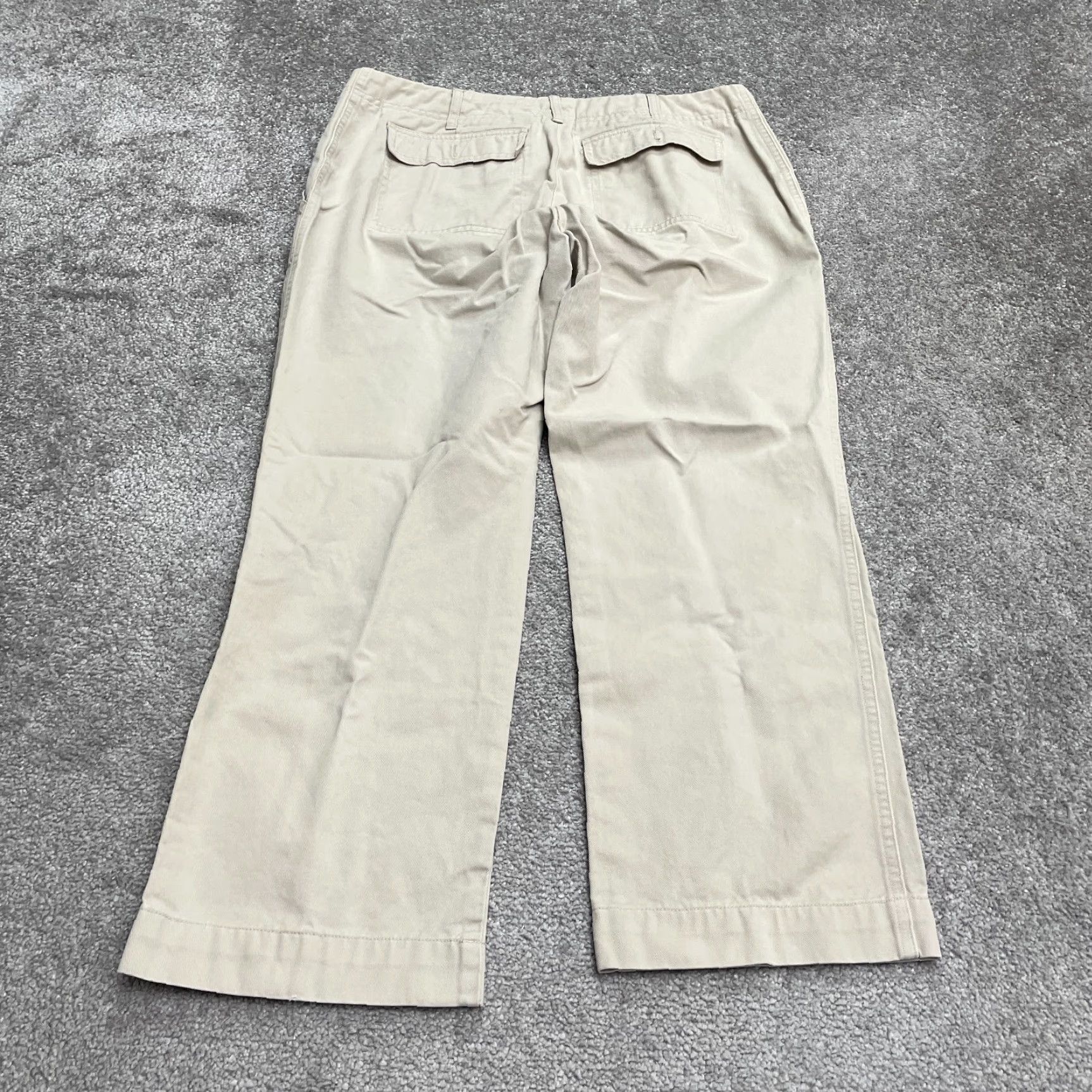 Vintage Halogen Pants Womens 8 Beige Mid Rise Straight Leg Cotton Cropped Casual Distinctive Pockets Tailored Size 30" / US 8 / IT 44 - 2 Thumbnail