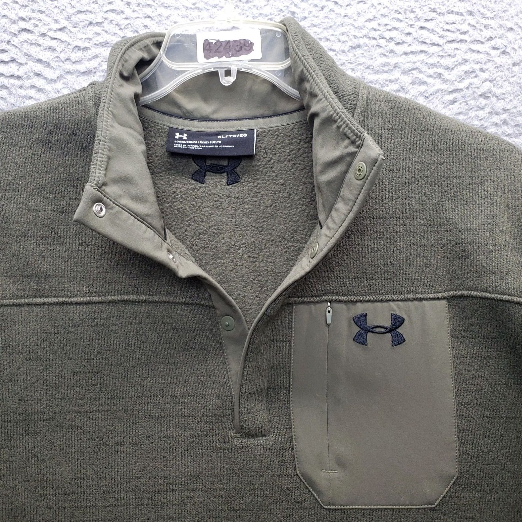 Under Armour Under Armour Sweatshirt Mens XL Green Fleece Lined Loose Fit Quarter Snap Front Size US XL / EU 56 / 4 - 7 Thumbnail