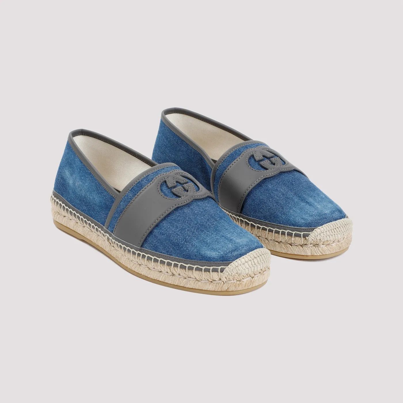 Gucci o1mt1gz0225 Espadrilles With Interlocking G in Blue/Grey Size US 8 / EU 41 - 4 Thumbnail