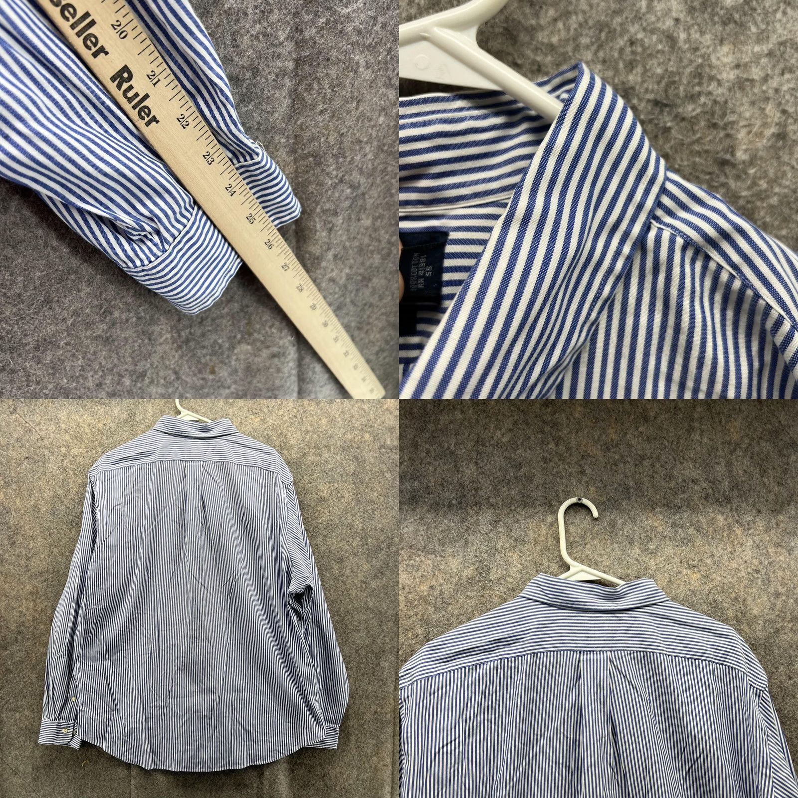 Polo Ralph Lauren Polo Ralph Lauren Shirt - Men 17.5 36/37 Blue Casual Button Down Striped Vintage Size US XXL / EU 58 / 5 - 8 Thumbnail