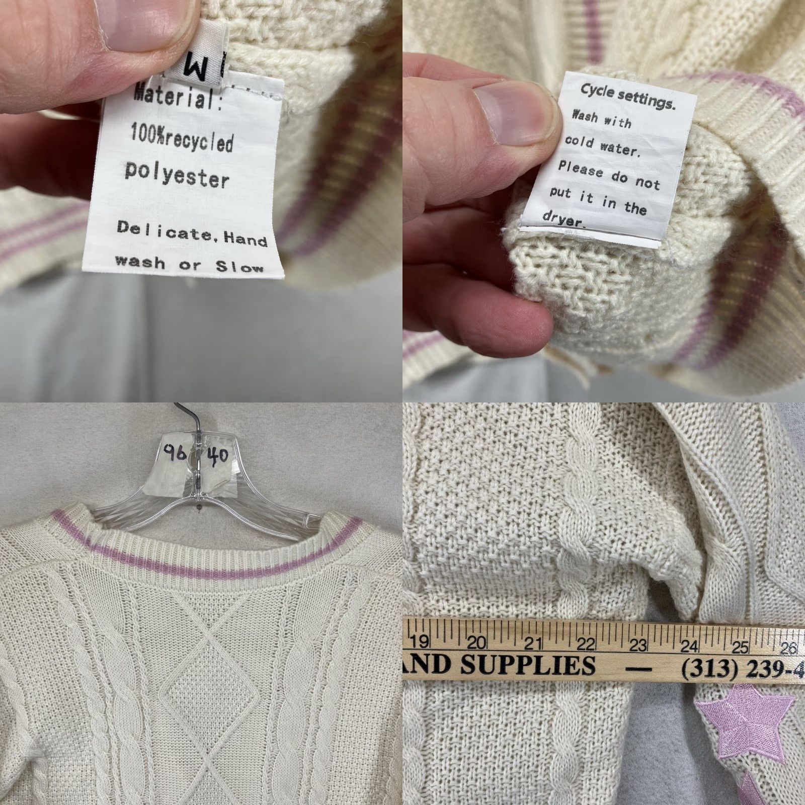 Vintage Lover Cardigan Pink Heart Embroidery Taylor Swift Knit V-Neck Button Loose Fit Womens Cardigan 1989 TV Stars Winter 2024 Vintage Style TS MED Size M / US 6-8 / IT 42-44 - 9 Thumbnail