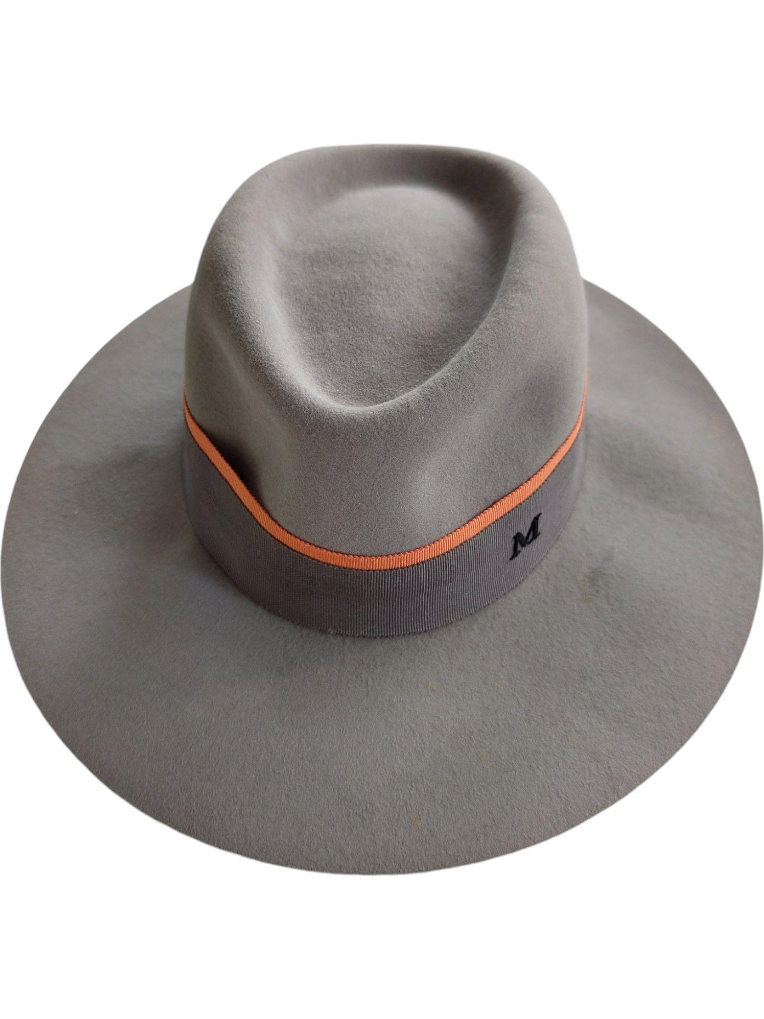 Maison Michel Grey Felt Hat With M Stitching Size ONE SIZE - 5 Thumbnail