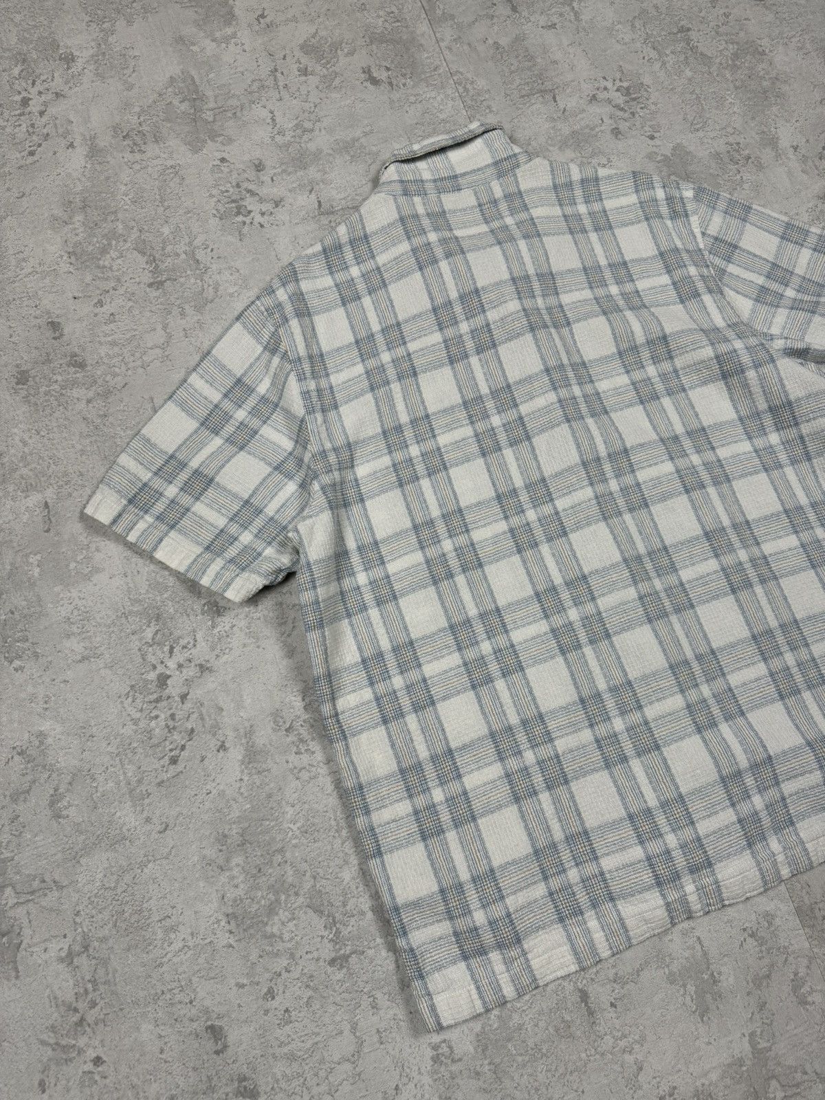 Folk Folk Linen Blend Plaid Short Sleeve Shirt Size XL Blue White Size US XL / EU 56 / 4 - 7 Thumbnail