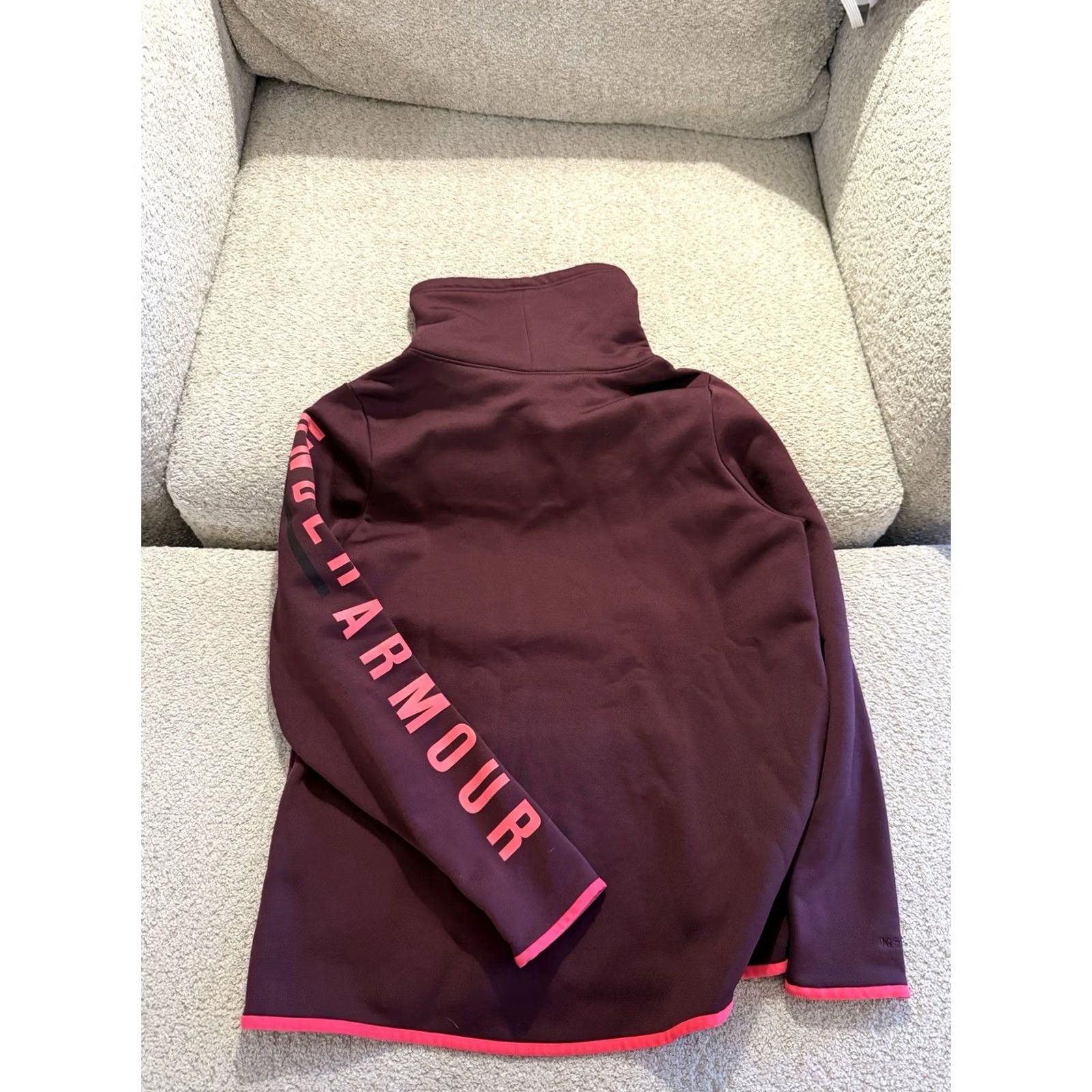 Under Armour Under Armour Cold Gear Cowl Neck Sweatshirt Burgundy/Pink Womens Logo Size L Size L / US 10 / IT 46 - 2 Thumbnail