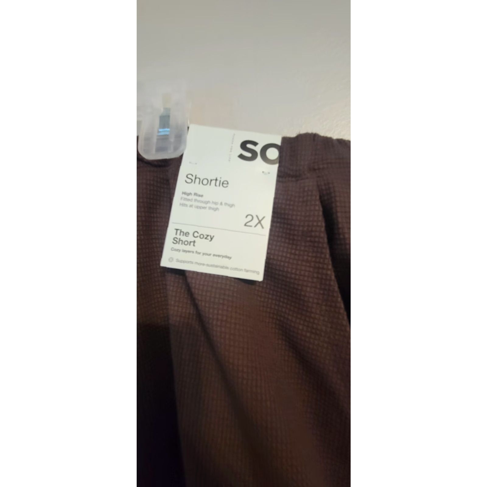 Vintage VINTAGE: No (omit) So...Brown Shortie The Cozy Shorts Waffle Knit 2X NWT Elastic Waist Stretchy Size 40" / US 18 - 3 Thumbnail