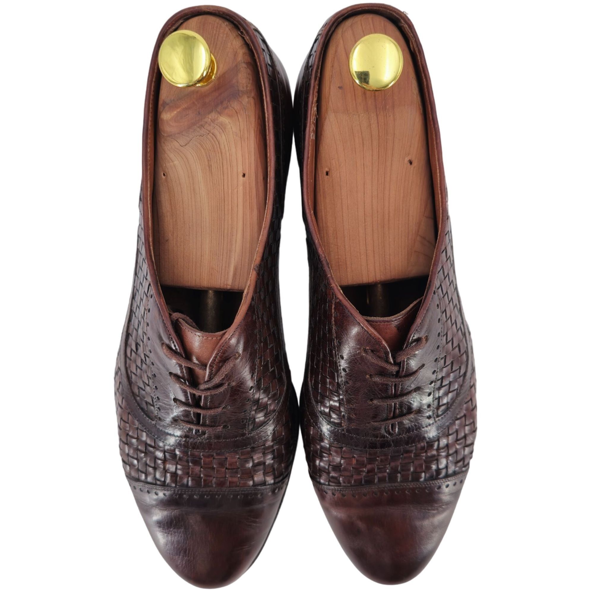 Bragano × Cole Haan Bragano Cole Haan Woven Leather Oxfords Brown Italy Mens 9.5 Size US 9.5 / EU 42-43 - 11 Thumbnail