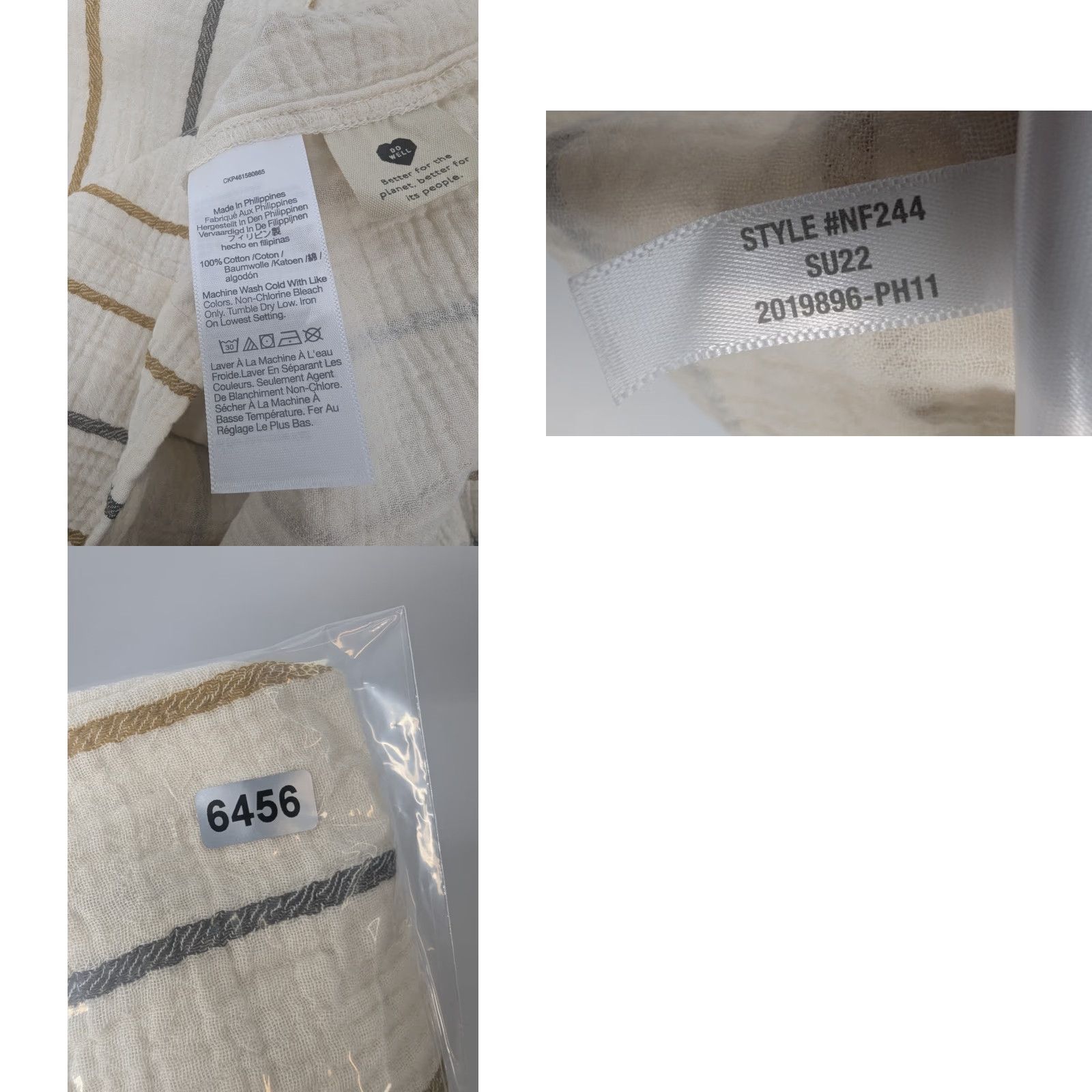Madewell Madewell Lightspun Westing Shirt Stripe Antique Gold S/S Top XS Cream Striped Kimono Shirt Womens Blouse Lightweight. Size XS / US 0-2 / IT 36-38 - 8 Thumbnail