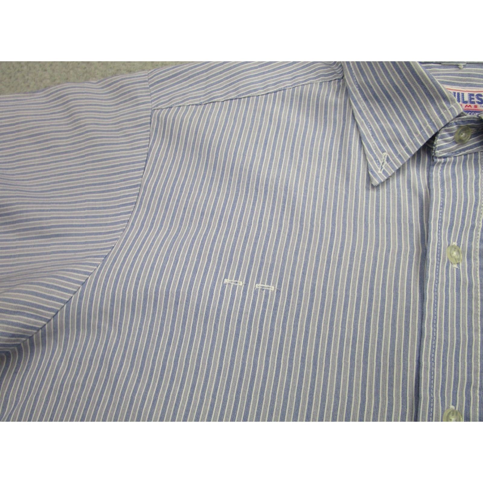 Vintage VINTAGE Hercules Cotton Blend Button-Up Shirt Mens Large Blue Striped 80s USA Workwear Size US L / EU 52-54 / 3 - 4 Thumbnail