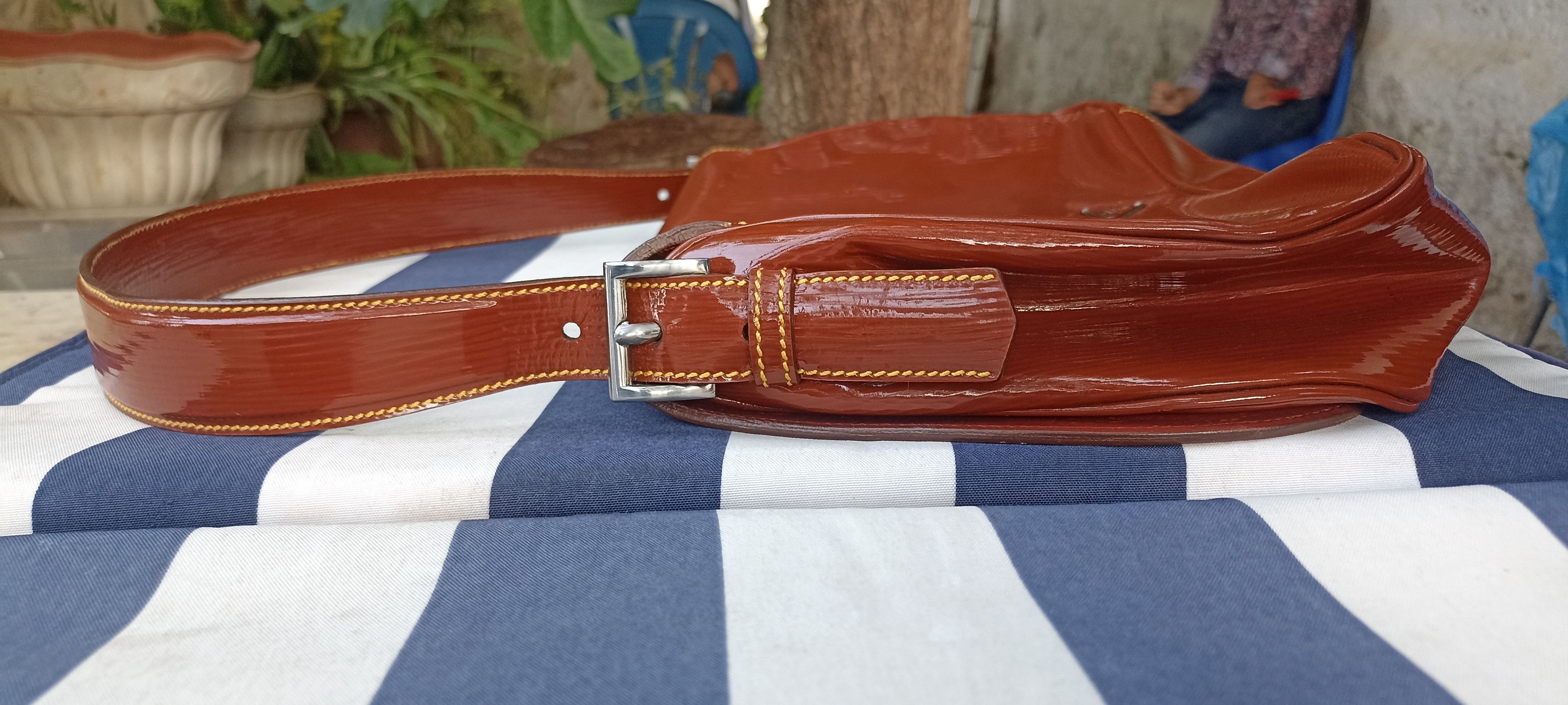 Prada Prada Vintage Patent Leather Shoulder Bag Brown Size ONE SIZE - 4 Thumbnail