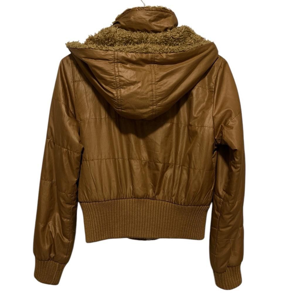 Designer Women's brown Hooded Jacket with Sherpa lining Size XS / US 0-2 / IT 36-38 - 3 Thumbnail