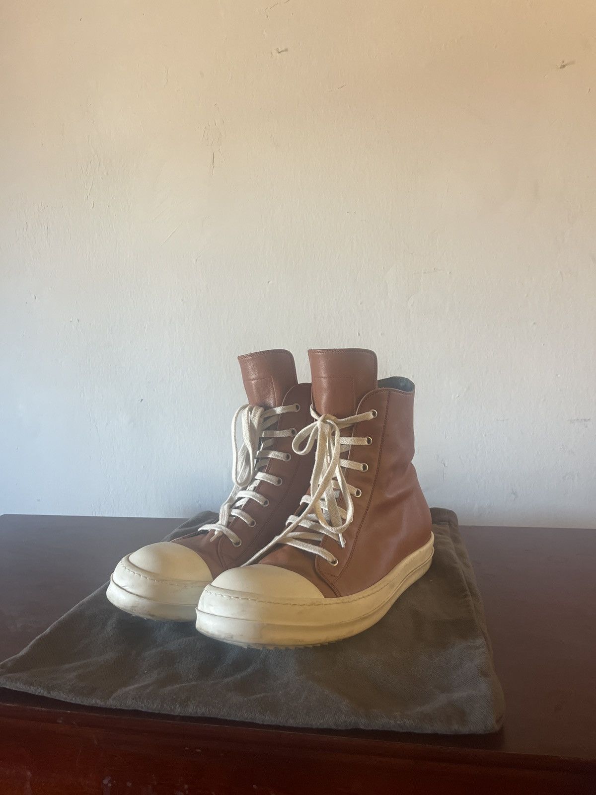 image of Rick Owens Ramones “Larry” Shoes in Brown, Men's (Size 11)