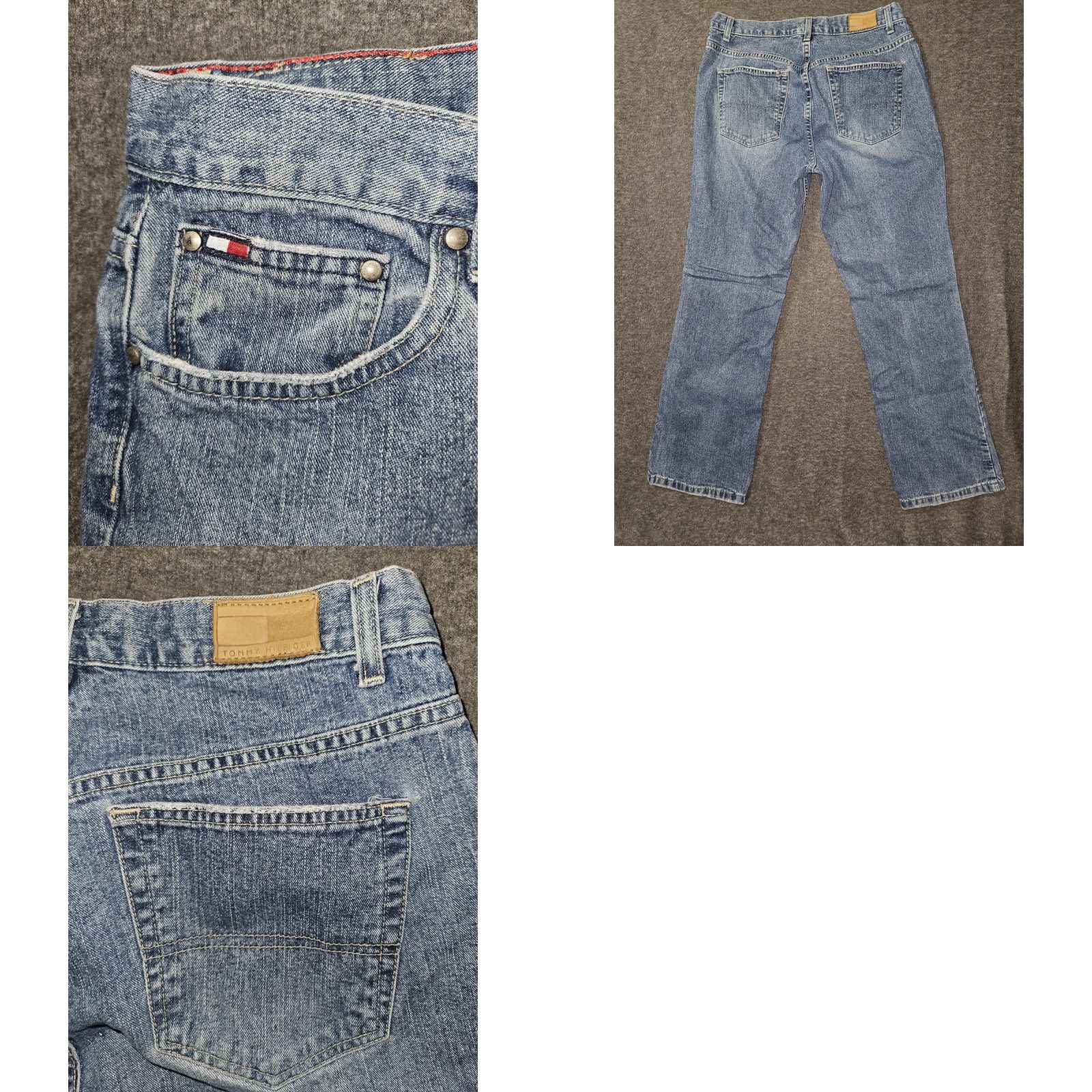 Tommy Hilfiger VINTAGE Tommy Hilfiger Jeans Womens 12R Blue Classic Bootcut Denim 00s Mens Girls Size 34" / US 12 / IT 48 - 8 Thumbnail