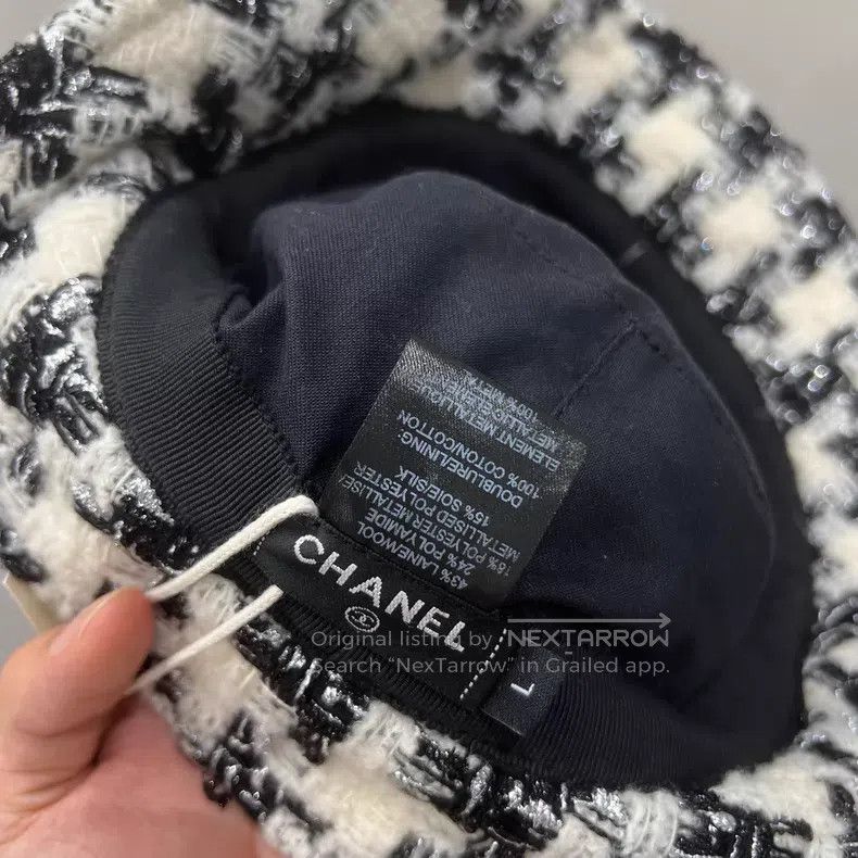 Chanel Chanel Size L Side small LOGO thousand-bird check black an Size ONE SIZE - 3 Thumbnail