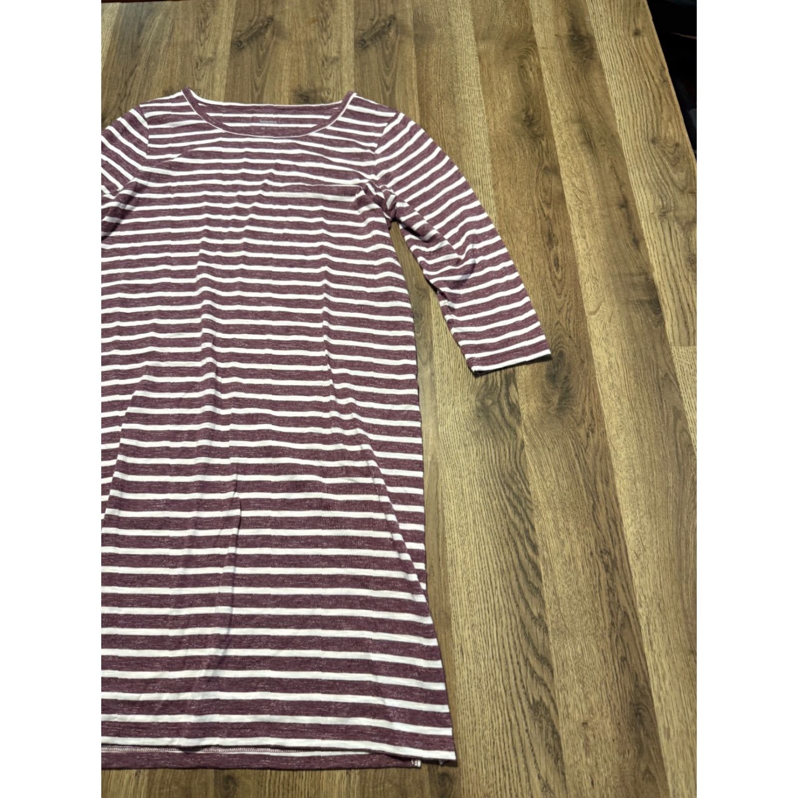 Vintage Sonoma Dress Women's Medium Purple White Striped Long Sleeve Dress Size M / US 6-8 / IT 42-44 - 4 Thumbnail