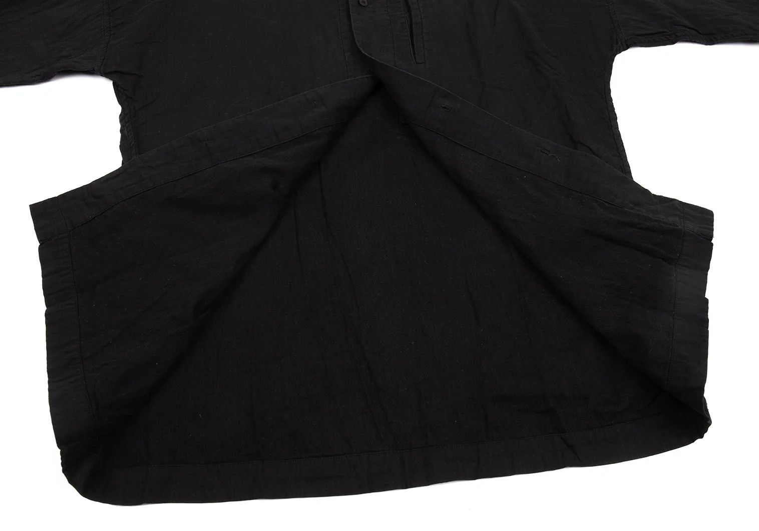 Issey Miyake High-Neck Cotton Gauze Shirt in Black, Size L Size US L / EU 52-54 / 3 - 11 Thumbnail