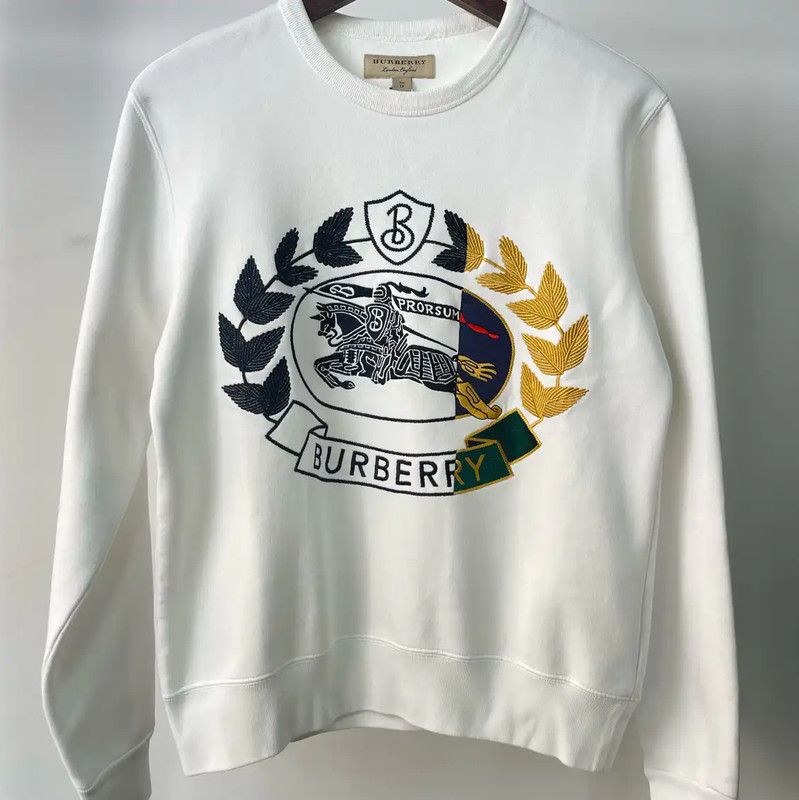 Burberry Burberry Women's White Cotton Sweatshirt Size XS / US 0-2 / IT 36-38 - 1 Thumbnail